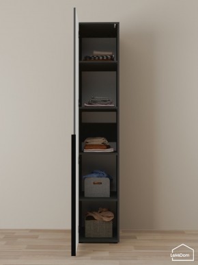 Шкаф Linnea MHR-1-2 2050х400х510 (Графит-М 11.1.25) в Ишиме - ishim.ok-mebel.com | фото 4