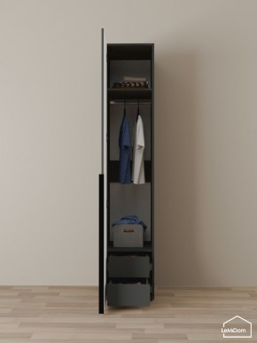 Шкаф Linnea MHR-1-3 2050х400х510 (Графит-М 11.1.25) в Ишиме - ishim.ok-mebel.com | фото 3