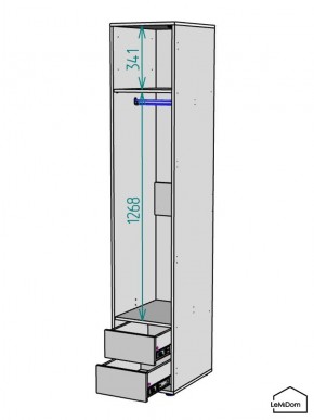 Шкаф Linnea MHR-1PO-3 2050х400х510 (Белый-М 11.1.2) в Ишиме - ishim.ok-mebel.com | фото 3