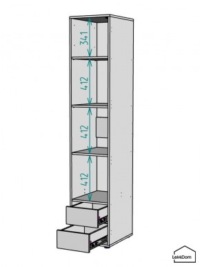 Шкаф Linnea MHR-1PO-4 2050х400х510 (Белый-М 11.1.2) в Ишиме - ishim.ok-mebel.com | фото 3