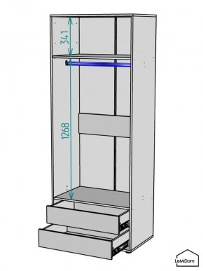 Шкаф Linnea MHR-2-3 2050х800х510 (ДВ-М 11.1.25) в Ишиме - ishim.ok-mebel.com | фото 3