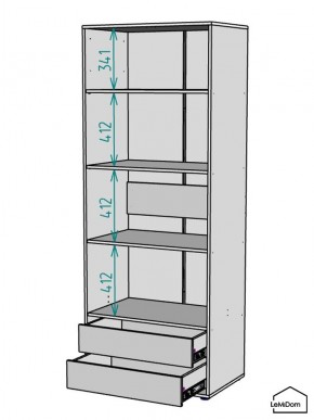 Шкаф Linnea MHR-2PO-4 2050х800х510 (Белый-М 11.1.2) в Ишиме - ishim.ok-mebel.com | фото 3