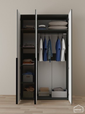 Шкаф Linnea MHR-3-1 2050х1200х510 (Графит-М 11.1.25) в Ишиме - ishim.ok-mebel.com | фото 4