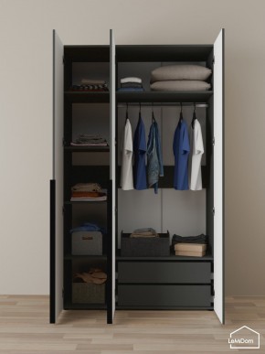 Шкаф Linnea MHR-3-2 2050х1200х510 (Графит-М 11.1.25) в Ишиме - ishim.ok-mebel.com | фото 5