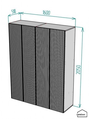 Шкаф Linnea MHR-4-1 2050х1600х510 (Белый-М 11.1.2) в Ишиме - ishim.ok-mebel.com | фото 2
