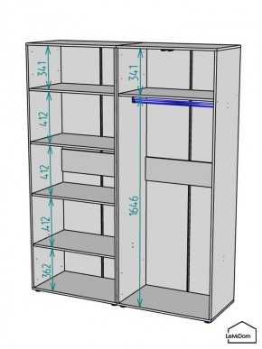 Шкаф Linnea MHR-4-1 2050х1600х510 (Белый-М 11.1.2) в Ишиме - ishim.ok-mebel.com | фото 3