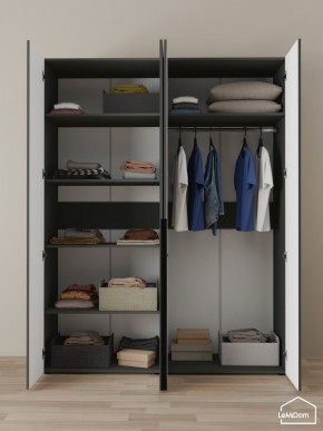 Шкаф Linnea MHR-4-1 2050х1600х510 (Графит-М 11.1.25) в Ишиме - ishim.ok-mebel.com | фото 4