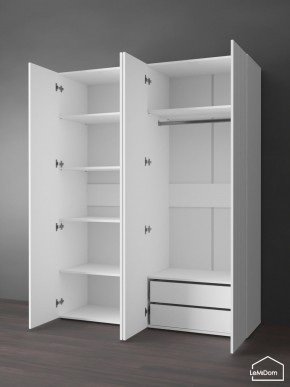 Шкаф Linnea MHR-4PO-2 2050х1600х510 (Белый-М 11.1.2) в Ишиме - ishim.ok-mebel.com | фото 5
