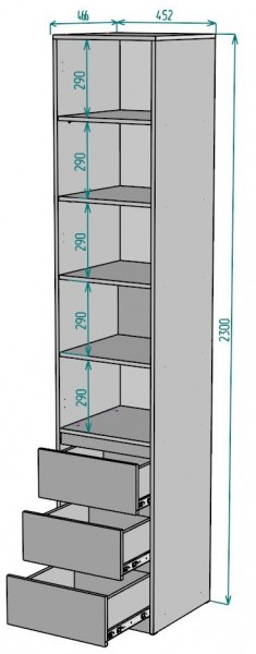 Шкаф Мальта H160 в Ишиме - ishim.ok-mebel.com | фото 2