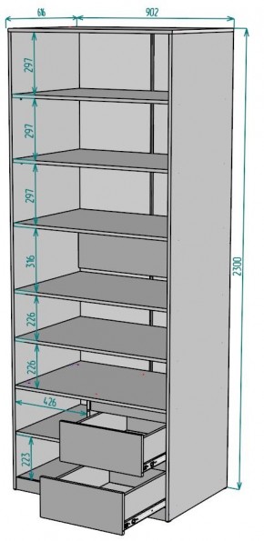 Шкаф Мальта H202 в Ишиме - ishim.ok-mebel.com | фото 2