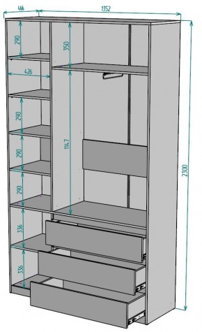 Шкаф Мальта H204 в Ишиме - ishim.ok-mebel.com | фото 2