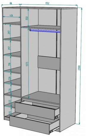 Шкаф Мальта H216 в Ишиме - ishim.ok-mebel.com | фото 2