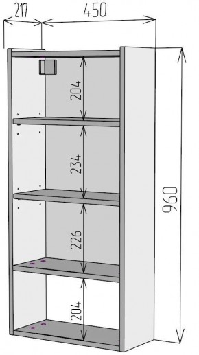 Шкаф навесной для ванной MH24-MA 450х960 (Белый-М 10.1.1) Белый глянец в Ишиме - ishim.ok-mebel.com | фото 4