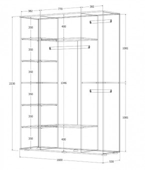 Шкаф Норден 1600 (Дуб Крафт Белый) в Ишиме - ishim.ok-mebel.com | фото 3