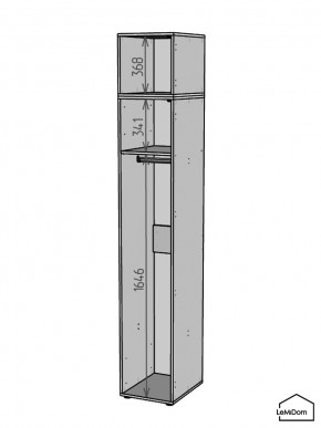 Шкаф с антресолью Linnea MHR-1A-1 2450х400х510 (Белый-М 11.1.1) в Ишиме - ishim.ok-mebel.com | фото 3