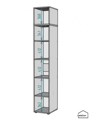 Шкаф с антресолью Linnea MHR-1A-2 2450х400х510 (Графит-М 11.1.25) в Ишиме - ishim.ok-mebel.com | фото 3