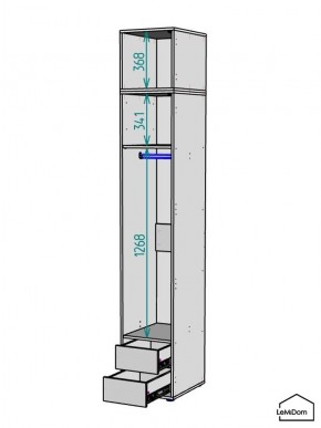 Шкаф с антресолью Linnea MHR-1A-3 2450х400х510 (Белый-М 11.1.2) в Ишиме - ishim.ok-mebel.com | фото 3