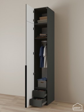 Шкаф с антресолью Linnea MHR-1A-3 2450х400х510 (Графит-М 11.1.25) в Ишиме - ishim.ok-mebel.com | фото 5