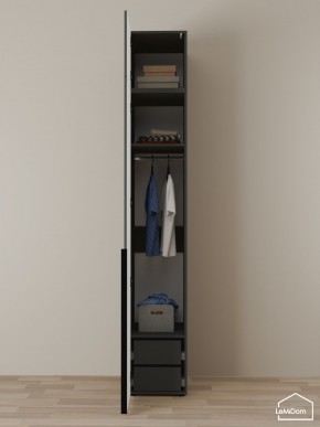 Шкаф с антресолью Linnea MHR-1A-3 2450х400х510 (Графит-М 11.1.25) в Ишиме - ishim.ok-mebel.com | фото 6