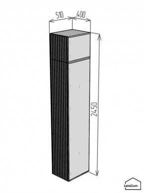 Шкаф с антресолью Linnea MHR-1POA-4 2450х400х510 (Белый-М 11.1.2) в Ишиме - ishim.ok-mebel.com | фото 2