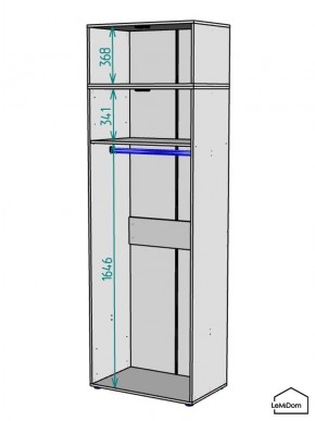 Шкаф с антресолью Linnea MHR-2A-1 2450х800х510 (Графит-М 11.1.25) в Ишиме - ishim.ok-mebel.com | фото 3