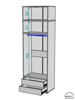 Шкаф с антресолью Linnea MHR-2A-3 2450х800х510 (Белый-М 11.1.2) в Ишиме - ishim.ok-mebel.com | фото 3