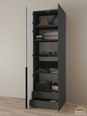 Шкаф с антресолью Linnea MHR-2A-3 2450х800х510 (Графит-М 11.1.25) в Ишиме - ishim.ok-mebel.com | фото 6