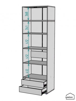 Шкаф с антресолью Linnea MHR-2A-4 2450х800х510 (Белый-М 11.1.1) в Ишиме - ishim.ok-mebel.com | фото 3