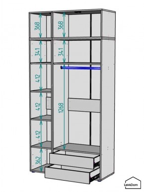Шкаф с антресолью Linnea MHR-3POA-2 2450х1200х510 (Белый-М 11.1.2) в Ишиме - ishim.ok-mebel.com | фото 3