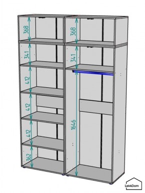 Шкаф с антресолью Linnea MHR-4A-1 2450х1600х510 (Графит-М 11.1.25) в Ишиме - ishim.ok-mebel.com | фото 3