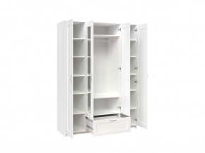 Шкаф СИРИУС четырёхдверный белый с одним выдвижным ящиком и двумя зеркалами в Ишиме - ishim.ok-mebel.com | фото 2