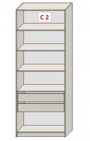 Шкаф СТАНДАРТ С1 без ящика серия "ГЕСТИЯ" (Бело-серый/Дуб Небраска натуральный ) 800*520*2300 в Ишиме - ishim.ok-mebel.com | фото 6