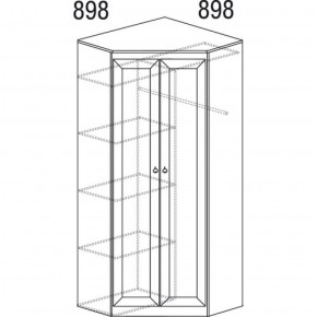 Шкаф угловой №606 Инна (угол 898*898) Денвер темный в Ишиме - ishim.ok-mebel.com | фото 3