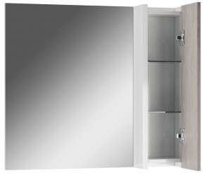 Шкаф-зеркало Uno 80 Дуб серый левый/правый Домино (DU1504HZ) в Ишиме - ishim.ok-mebel.com | фото 3