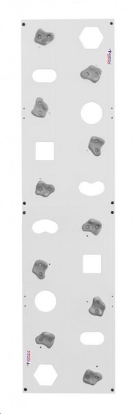Скалодром пристенный (500*2000) стандарт ЭЛЬБРУС Pastel с отверстиями (10 шт. серых зацепов) цв.белый в Ишиме - ishim.ok-mebel.com | фото 1