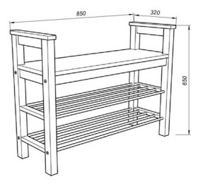 Скамья 85 Кантри для обуви, массив сосны, цвет белый в Ишиме - ishim.ok-mebel.com | фото 3