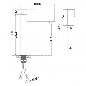 Смеситель д/ум MELANA-F610202 Cubo нерж.сталь, однорычажный, сатин, литой излив в Ишиме - ishim.ok-mebel.com | фото 3