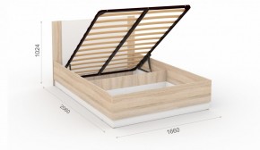 Спальня Аврора Кровать 160 с подъемным механизмом Дуб сонома/Белый в Ишиме - ishim.ok-mebel.com | фото 2