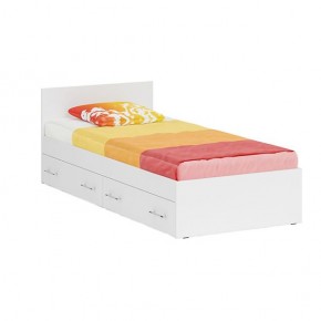 Стандарт Кровать с ящиками 0900, цвет белый, ШхГхВ 93,5х203,5х70 см., сп.м. 900х2000 мм., без матраса, основание есть в Ишиме - ishim.ok-mebel.com | фото