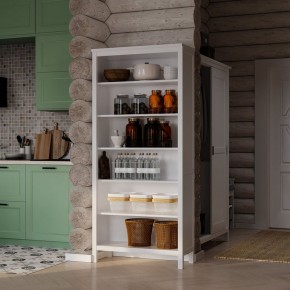 Стеллаж 00 Кантри, массив сосны, цвет белый в Ишиме - ishim.ok-mebel.com | фото 4