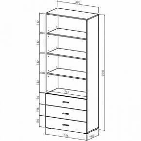 Стеллаж комбинированный Мартин-4 в Ишиме - ishim.ok-mebel.com | фото 3