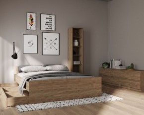 Стеллаж СИРИУС узкий, с пятью полками, цвет Дуб Сонома в Ишиме - ishim.ok-mebel.com | фото 3