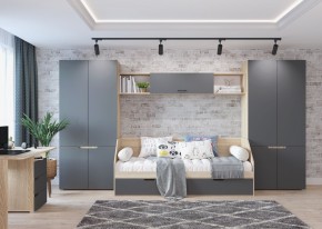 Стол 1200/3 ящика АНТАЛИЯ (Сонома/Графит софт) в Ишиме - ishim.ok-mebel.com | фото 2