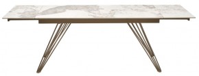 Стол ACERRA NEW 160 GLOSS LUXURY PANDORA SOLID CERAMIC/ каркас цвета шампань, ®DISAUR в Ишиме - ishim.ok-mebel.com | фото 5