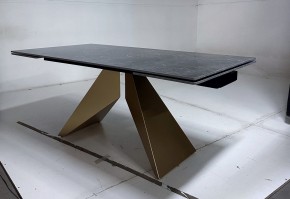 Стол ALES 180 BLACK GRAVE SOLID CERAMIC, керамика / бронзовый, ®DISAUR в Ишиме - ishim.ok-mebel.com | фото 6