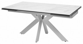 Стол BELLUNO 160 MARBLES KL-99 Белый мрамор матовый, итальянская керамика/ белый каркас, ®DISAUR в Ишиме - ishim.ok-mebel.com | фото 2