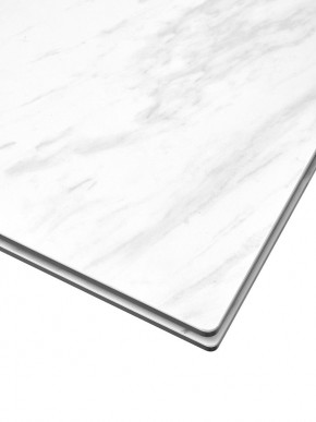 Стол BELLUNO 160 MARBLES KL-99 Белый мрамор матовый, итальянская керамика/ белый каркас, ®DISAUR в Ишиме - ishim.ok-mebel.com | фото 4
