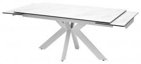 Стол BELLUNO 160 MARBLES KL-99 Белый мрамор матовый, итальянская керамика/ белый каркас, ®DISAUR в Ишиме - ishim.ok-mebel.com | фото 5