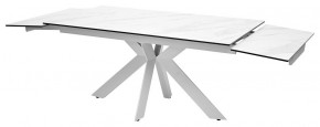 Стол BELLUNO 160 MARBLES KL-99 Белый мрамор матовый, итальянская керамика/ белый каркас, ®DISAUR в Ишиме - ishim.ok-mebel.com | фото 7