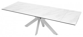 Стол BELLUNO 160 MARBLES KL-99 Белый мрамор матовый, итальянская керамика/ белый каркас, ®DISAUR в Ишиме - ishim.ok-mebel.com | фото 8